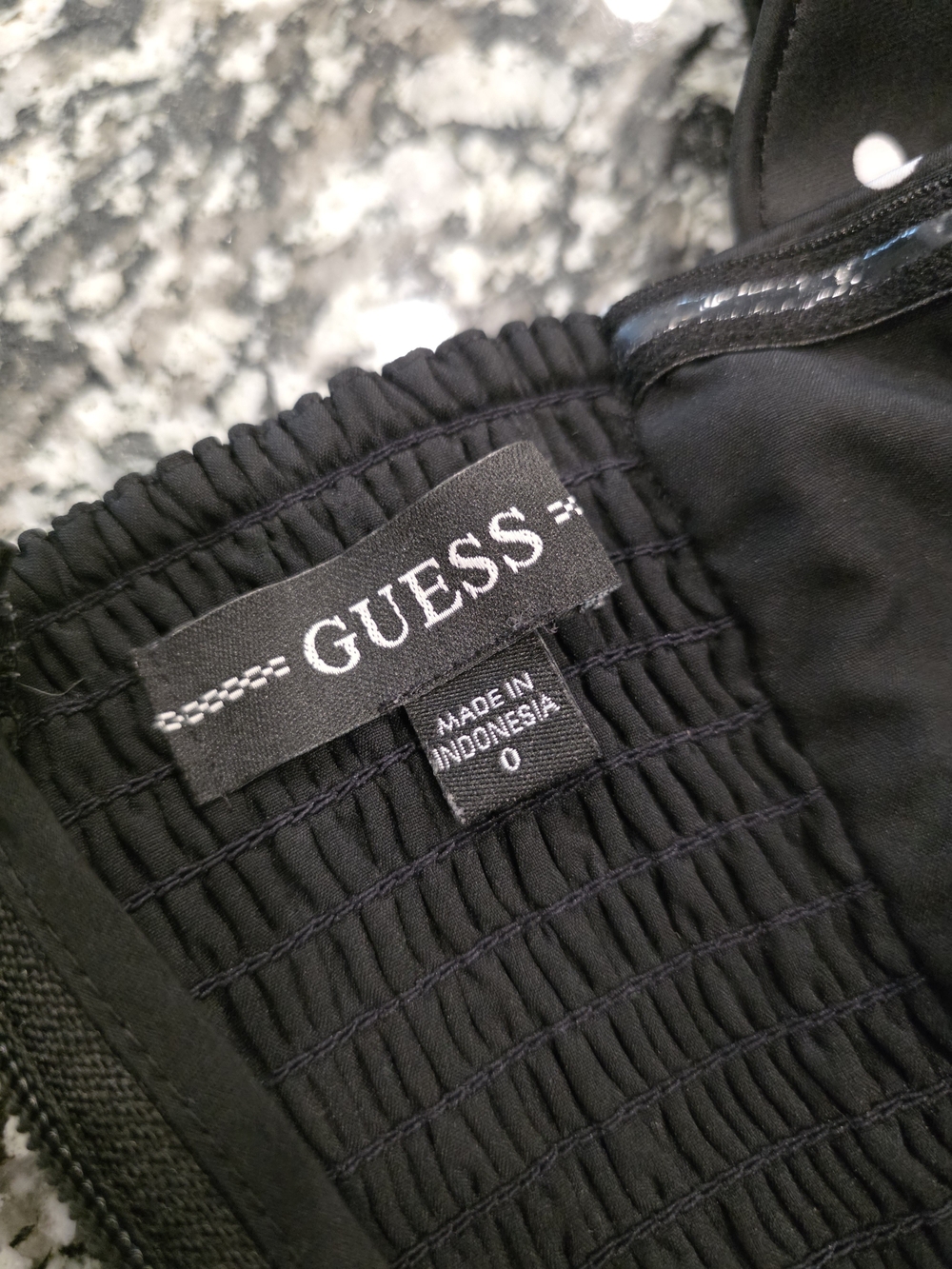 GUESS Black Polka Dot Mini Dress Vintage Style Sweetheart Cutout Bodycon XS - Picture 5 of 6